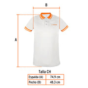 Playera polo performance para hombre, blanca, CH, TRUPER