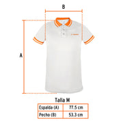 Playera polo performance para hombre, blanca, M, TRUPER