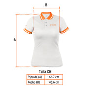 Playera polo performance para mujer, blanca, CH, TRUPER