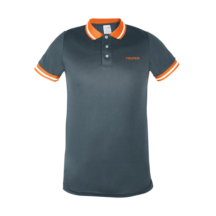 Playera polo performance para hombre, gris, M, TRUPER