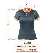 Playera polo performance para mujer, gris, CH, TRUPER