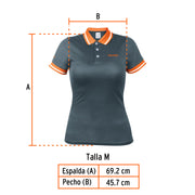 Playera polo performance para mujer, gris, M, TRUPER
