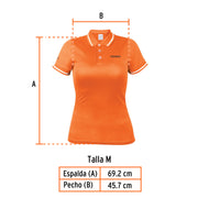 Playera polo performance para mujer, naranja, M, TRUPER