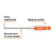 Desarmador punta Torx T 10 mango de acetato, TRUPER