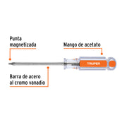Desarmador punta Torx T 15 mango de acetato, TRUPER