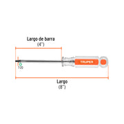 Desarmador punta Torx T 20 mango de acetato, TRUPER