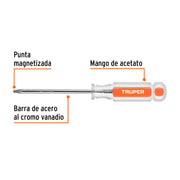 Desarmador punta Torx T 25 mango de acetato, TRUPER
