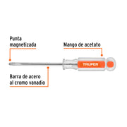 Desarmador punta Torx T 27 mango de acetato, TRUPER