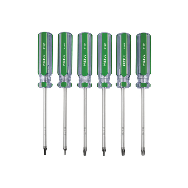 Juego de 6 desarmadores Torx mango de PVC, PRETUL