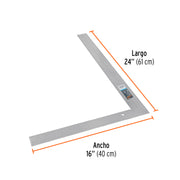 Escuadra 16'x24' de acero para cantero, TRUPER