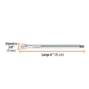 Extensión para matraca, cuadro 1/4', largo 6', TRUPER