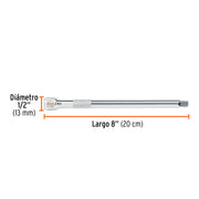 Extensión para matraca, cuadro 3/8', largo 8', TRUPER