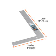 Escuadra 8'x12' de acero para cantero, TRUPER
