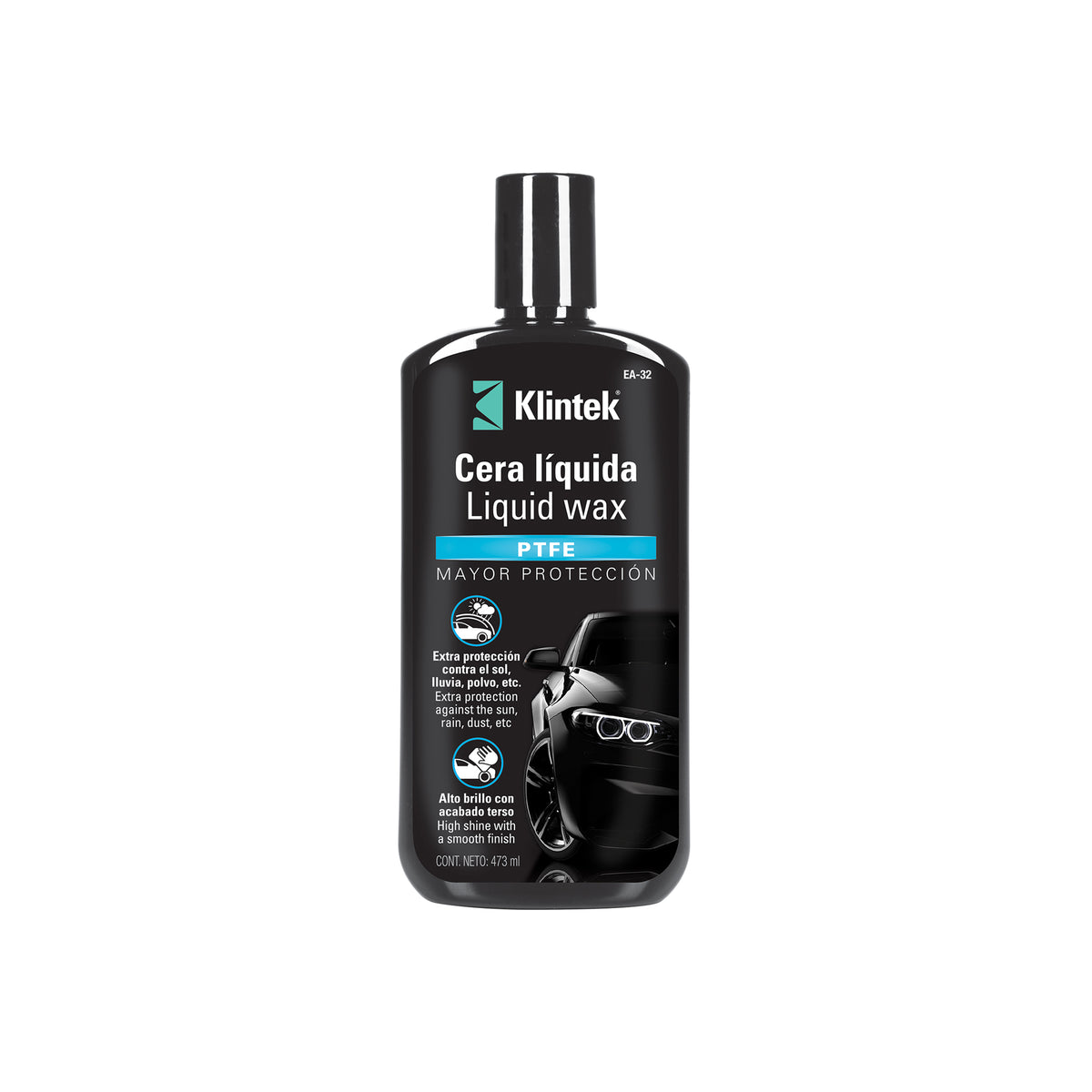 Cera líquida PTFE para auto, 473 ml, KLINTEK