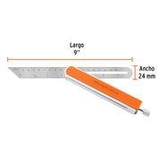 Escuadra 9' falsa de acero inox mango de aluminio, EXPERT