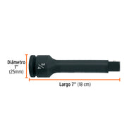 Extensión de impacto con cuadro de 3/4', largo 7', TRUPER