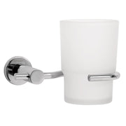 Portavaso cepillero cromo con vaso de vidrio, FOSET ELEMENT