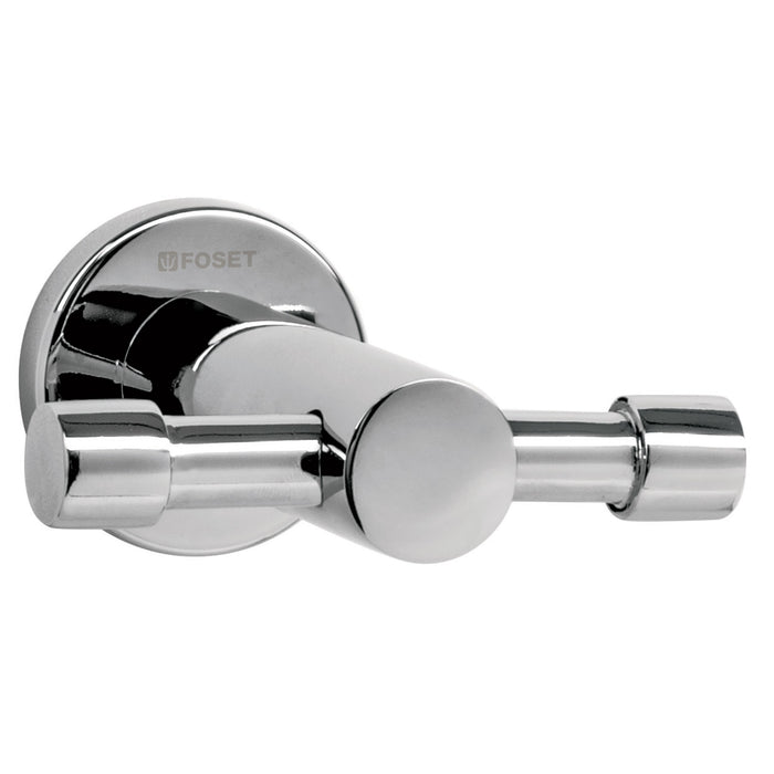 Gancho doble metálico cromo para toallas, FOSET ELEMENT
