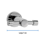 Gancho doble metálico cromo para toallas, FOSET ELEMENT