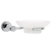 Jabonera metálica cromo con plato de vidrio, FOSET ELEMENT