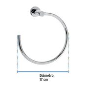 Toallero metálico de argolla acabado cromo, FOSET ELEMENT