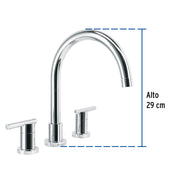 Mezcladora cromo cuello alto para fregadero, FOSET ELEMENT