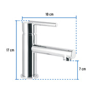 Monomando corto cromo para lavabo, FOSET ELEMENT