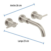 Mezcladora satín de pared para lavabo, FOSET ELEMENT