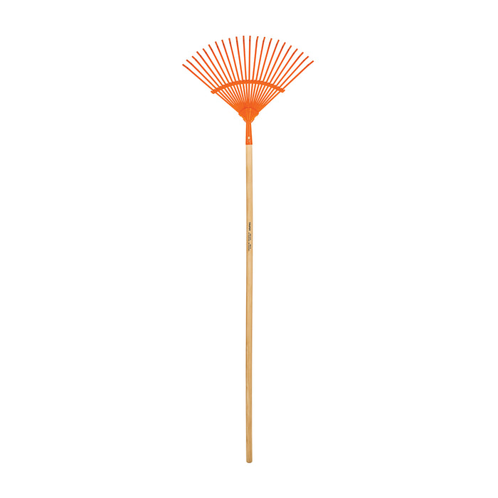 Escoba metálica para jardín, curva, 22 dientes, mango 48'