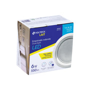 Luminario LED empotrable 6 W 6500 K, redondo, VOLTECK