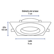 Luminario LED empotrable 5W 6500K, cuadrado, blanco, VOLTECK