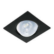 Luminario LED empotrable 5W 6500K, cuadrado, negro, VOLTECK