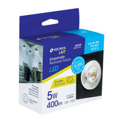 Luminario LED empotrable 5W 6500K, cuadrado, negro, VOLTECK