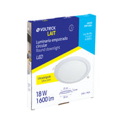 Luminario LED plafón 18W 6500K ultradelgado redondo, VOLTECK