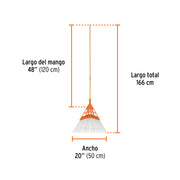 Escoba metal/plástico alto impacto, cabeza recta, 22 dientes