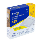 Luminario LED plafón 6W 3000K ultradelgado cuadrado VOLTECK
