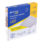Luminario LED plafón 12W 3000K ultradelgado cuadrado VOLTECK