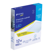 Luminario LED plafón 12W 6500K ultradelgado cuadrado VOLTECK