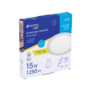 Luminario LED plafón 15W 6500K, ajustable, redondo, VOLTECK