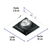 Luminario empotrable con 1 spot dirigible, blanco, VOLTECK