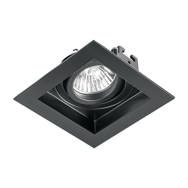 Luminario empotrable con 1 spot dirigible, negro, VOLTECK