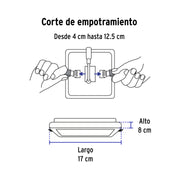 Luminario LED plafón 15W 6500K, ajustable, cuadrado, VOLTECK