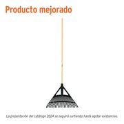 Escoba plástica p/jardín, flex. 22 dientes, mango 48' PRETUL