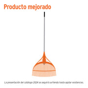 Escoba plástica para jardín, 39 dientes, mango de acero 60'