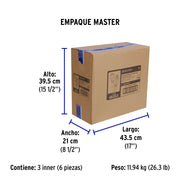 Extensión reforzada aterrizada 6 m 3x12 AWG, VOLTECK