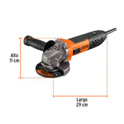 Esmeriladora angular 4-1/2', 850W, TRUPER ERGO PRO