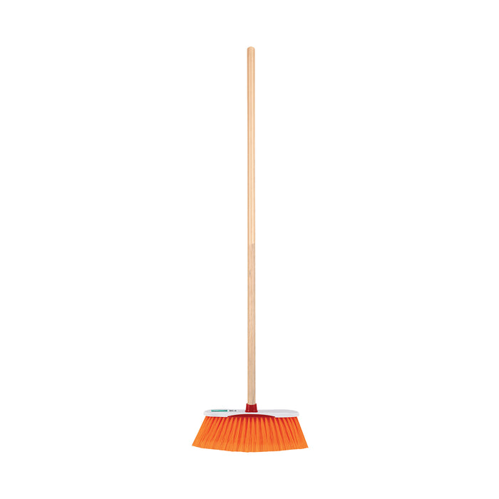 Escoba estándar extrasuave cerdas de PET, bastón de madera