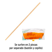 Escoba estándar extrasuave cerdas de PET, bastón de madera