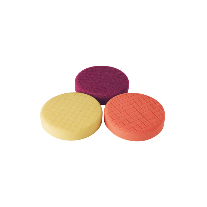 Juego de 3 esponjas para pulir de 6' hook and loop, TRUPER