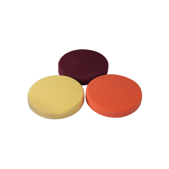 Juego de 3 esponjas para pulir de 7' hook and loop, TRUPER